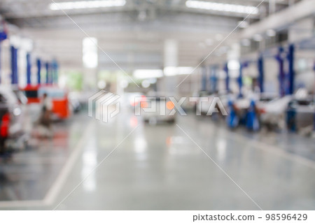 car service centre auto repair workshop blurred background car service centre auto repair workshop blurred background 98596429