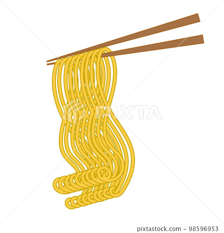 Asian food noodles with chopsticks raise noodles. Vector illustration 98596953