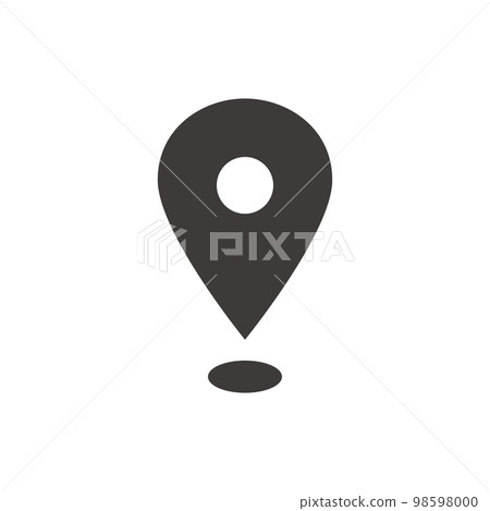 簡單的地圖圖釘圖標剪影 簡單的地圖圖釘圖標剪影 98598000