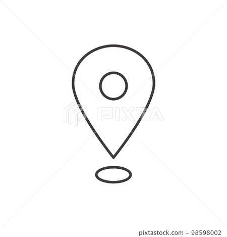 Simple map pin icon line drawing 98598002