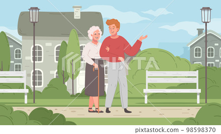 Elderly Care Cartoon Elderly Care Cartoon 98598370