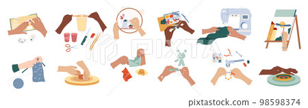 Handicraft Flat Icon Set Handicraft Flat Icon Set 98598374