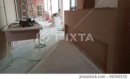 City, building, construction, interior, wood, interior, carpenter, nonflammable plaster, ladder, scaffolding City, building, construction, interior, wood, interior, carpenter, nonflammable plaster, ladder, scaffolding 98598550