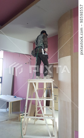 City, building, construction, interior, wood, interior, carpenter, nonflammable plaster, ladder, scaffolding City, building, construction, interior, wood, interior, carpenter, nonflammable plaster, ladder, scaffolding 98598557