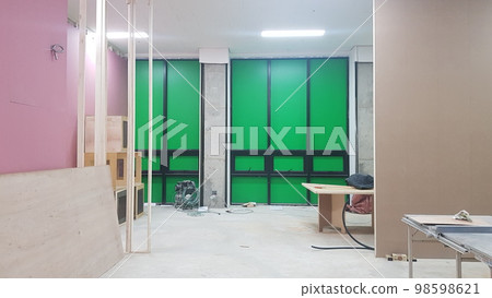 城市、建築、建築、室內、木材、室內、木匠、不易燃石膏、梯子、腳手架 98598621