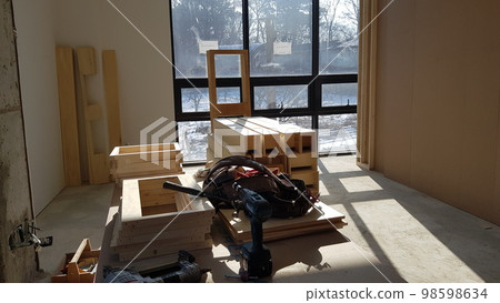 City, building, construction, interior, wood, interior, carpenter, nonflammable plaster, ladder, scaffolding City, building, construction, interior, wood, interior, carpenter, nonflammable plaster, ladder, scaffolding 98598634