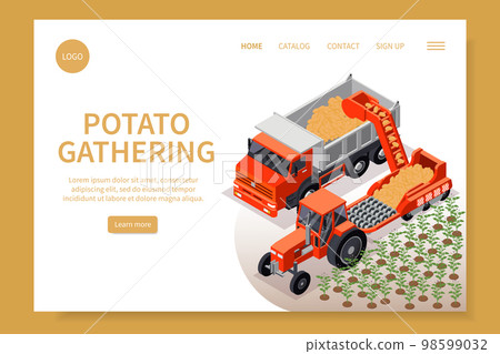 Potato Gathering Isometric Website Potato Gathering Isometric Website 98599032