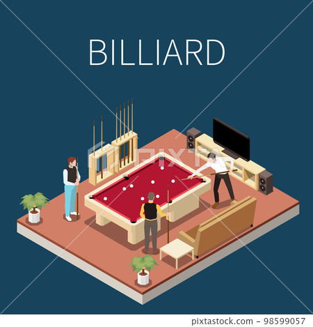Billiard Game Isometric 98599057