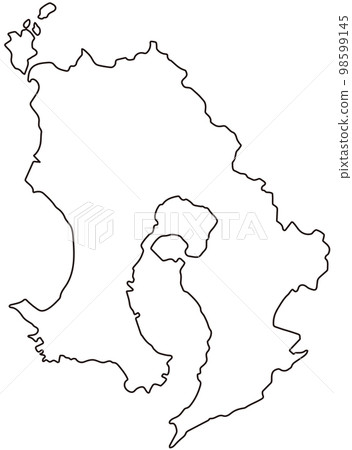 鹿兒島鹿兒島縣地圖白色地圖 98599145