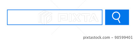 Blue internet search box icon. web search. vector. 98599401