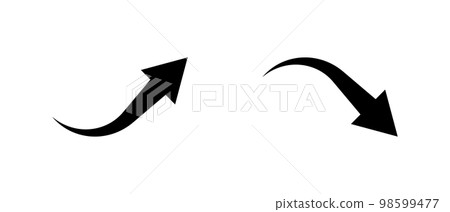上升趨勢箭頭和下降趨勢箭頭圖標集。向量。 98599477