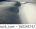 A picture of snow. Expressing shadows with a lot of snow and a little 98599747