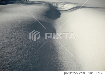 A picture of snow. Expressing shadows with a lot of snow and a little 98599747