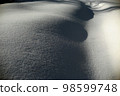 A picture of snow. Expressing shadows with a lot of snow and a little 98599748