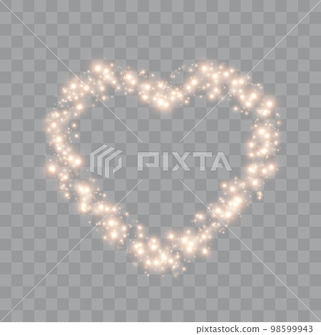Glowing Heart. Glitter heart shape with Shine Particles. Glowing Heart. Glitter heart shape with Shine Particles. 98599943