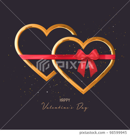 Valentine's day Background with Gold Hearts 98599945