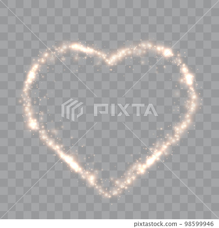 Glowing Heart. Glitter heart shape with Shine Particles. Glowing Heart. Glitter heart shape with Shine Particles. 98599946