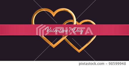 Valentine's day Background with Gold Hearts 98599948
