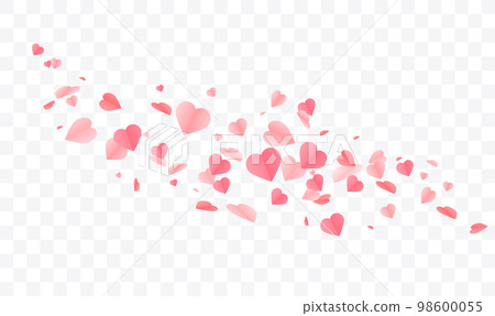 Hearts Shape confetti Background. Valentines Day Design 98600055