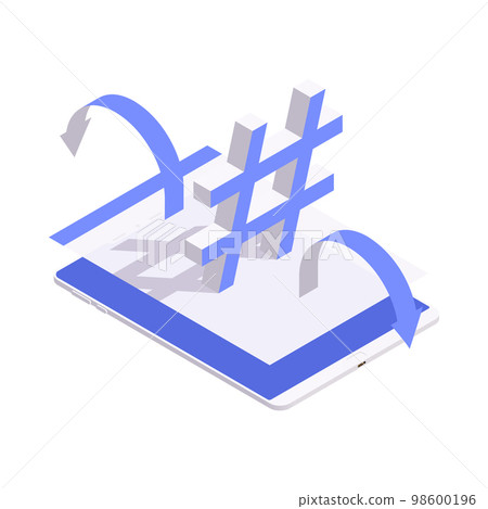 Social Media Isometric Icon 98600196
