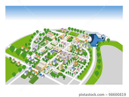 Beautiful cityscape and living scenery. Creating a city where people can live brightly and the nature and housing blend together. Beautiful cityscape and living scenery. Creating a city where people can live brightly and the nature and housing blend together. 98600819