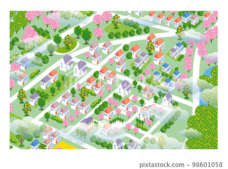 Beautiful cityscape and living scenery. Creating a city where people can live brightly and the nature and housing blend together. Beautiful cityscape and living scenery. Creating a city where people can live brightly and the nature and housing blend together. 98601058