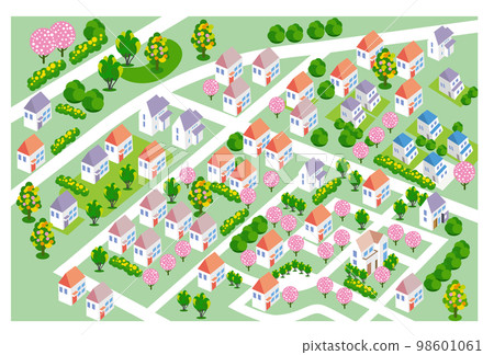 Beautiful cityscape and living scenery. Creating a city where people can live brightly and the nature and housing blend together. 98601061