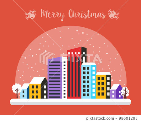 Urban village Christmas decorated 98601293