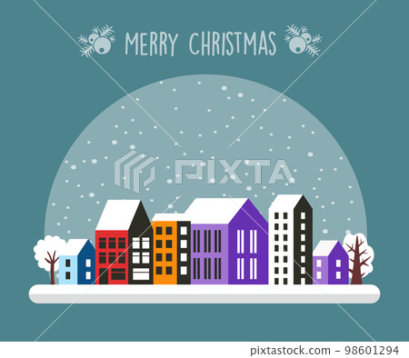 City Snowy with houses 98601294