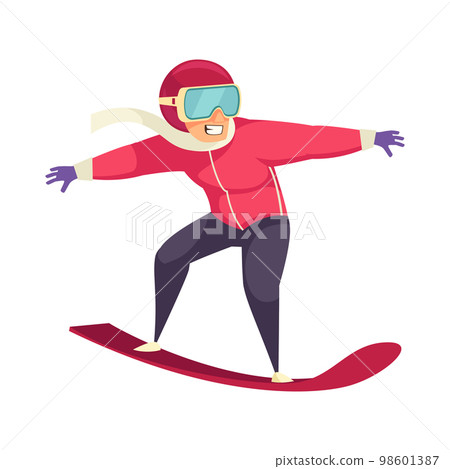 Snowboarding Flat Illustration Snowboarding Flat Illustration 98601387