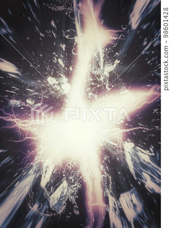 Abstract background with explosion and scattering light fragments Abstract background with explosion and scattering light fragments 98601428