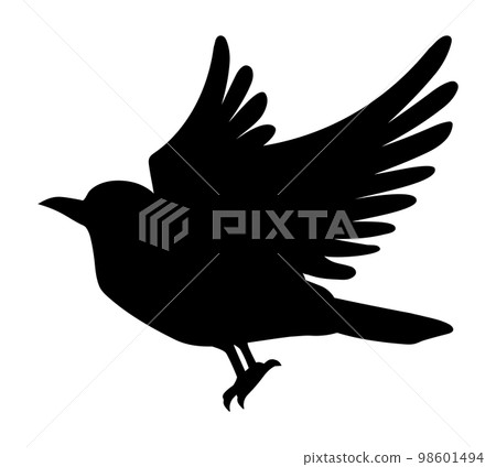 飛行的烏鴉剪影 飛行的烏鴉剪影 98601494