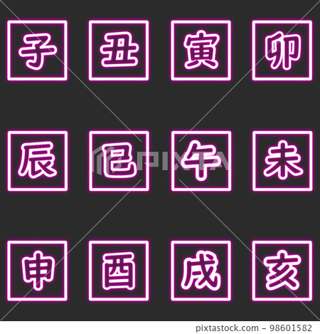 一套紫色方形霓虹黃道帶 一套紫色方形霓虹黃道帶 98601582