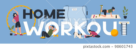 Home Workout Text Composition 98601743