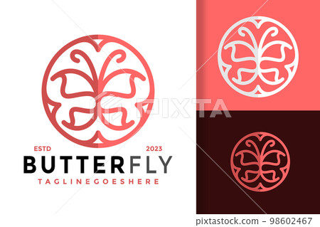 Ornament Butterfly Logo Logos Design Element Stock Vector Illustration Template 98602467