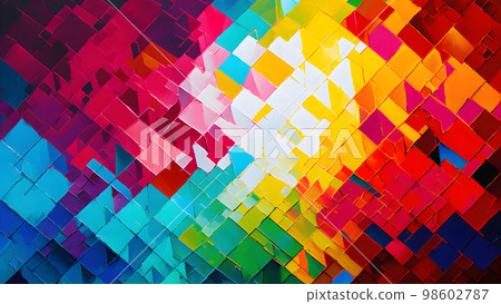 modern abstract palette knife oil painting, beautiful colourful geometric pattern and wallpaper, neural network generated art 98602787