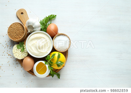 Concept of sauce, mayonnaise, space for text 98602859