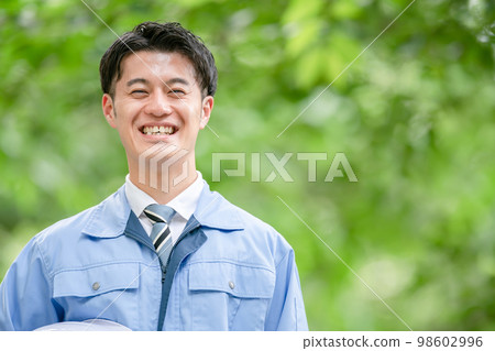 男士工作服 鮮綠色 98602996