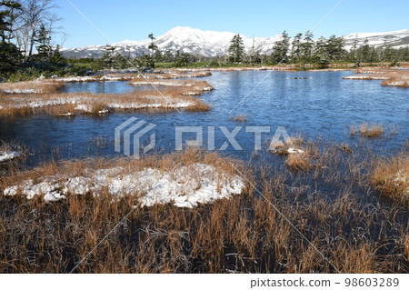 Daisetsuzan View of Mt. Tomuraushi from Numanohara in early winter 98603289