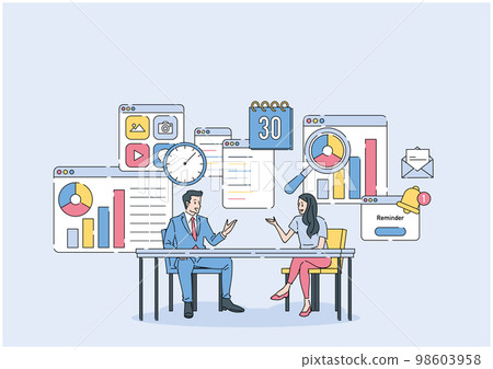 Person marketing fashionable illustration material 98603958