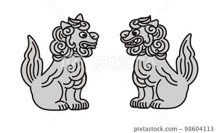 2只帶輪廓的護衛犬 2只帶輪廓的護衛犬 98604113