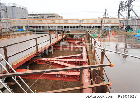 Underpass construction site Underpass construction site 98604628