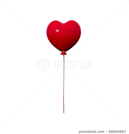 3D illustration of heart balloon 3D illustration of heart balloon 98604667