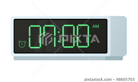 Electronic alarm clock - modern flat design style single isolated image Electronic alarm clock - modern flat design style single isolated image 98605703