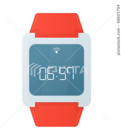Wrist electronic watch - modern flat design style single isolated image Wrist electronic watch - modern flat design style single isolated image 98605704