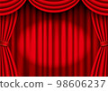 A red curtain under the spotlight 98606237