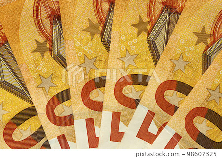 Banknotes 50 euros beautifully laid out Banknotes 50 euros beautifully laid out 98607325