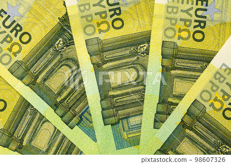 Banknotes 100 euros laid out Banknotes 100 euros laid out 98607326