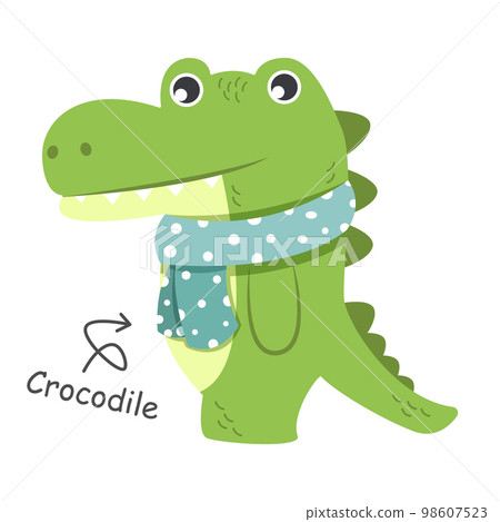 Crocodile cartoon characters with clothes . Vector . Crocodile cartoon characters with clothes . Vector . 98607523
