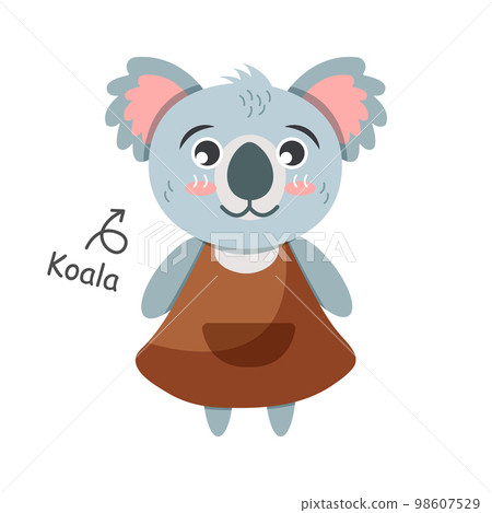 Koala bear cartoon characters with clothes . Vector . 98607529